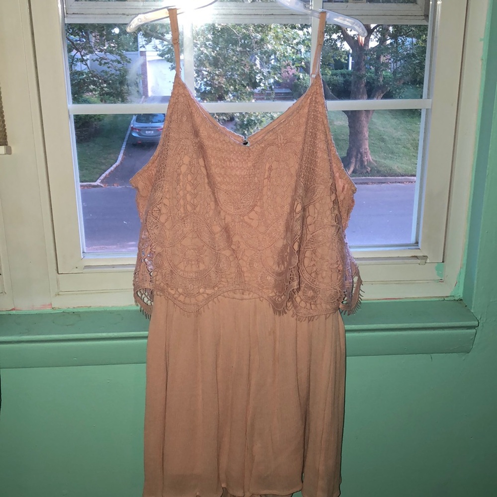 pretty in pink lacy romper